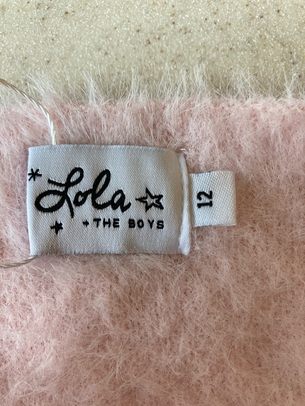 NWOT Lola + The Boys Pink Fuzzy Cardigan Multi 3D Crochet Flowers Girls Size 12 - Picture 4 of 9
